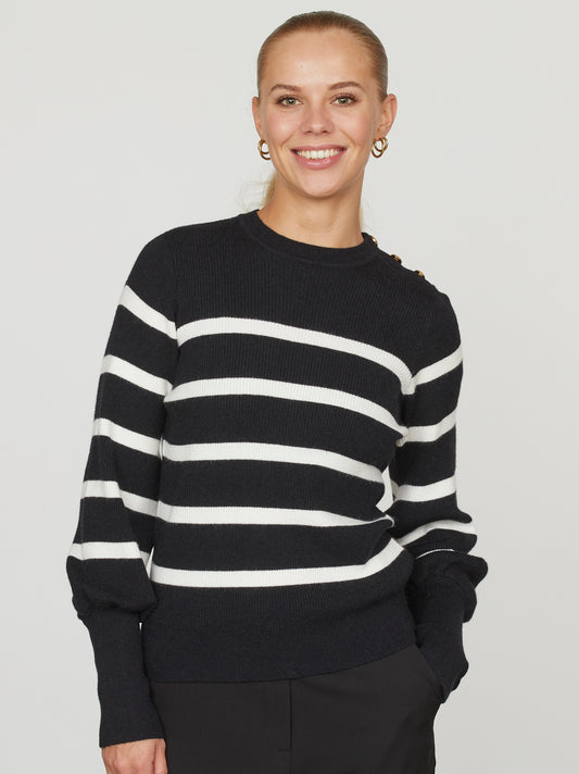 Hani-Stripe Bluse - Sort