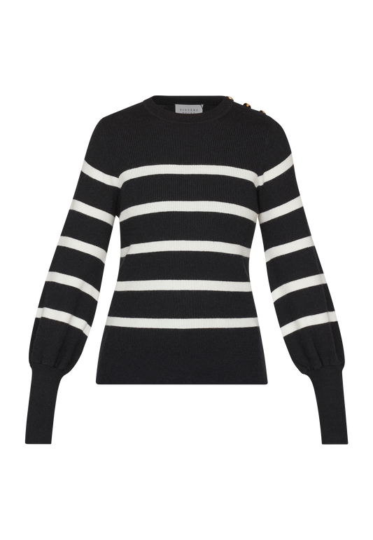 Hani-Stripe Bluse - Sort