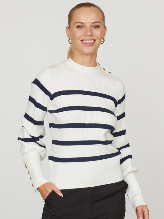 Hani-Stripe Bluse - Hvid